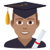 👨🏽‍🎓 man student: medium skin tone display on JoyPixels